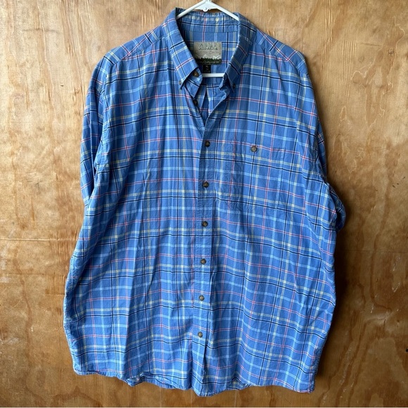 Cabela’s Blue Plaid Long Sleeve Button Down Collared Shirt - Picture 1 of 11